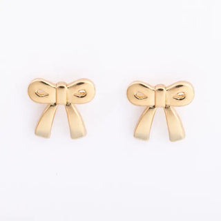 Gold Holiday Bow Earring