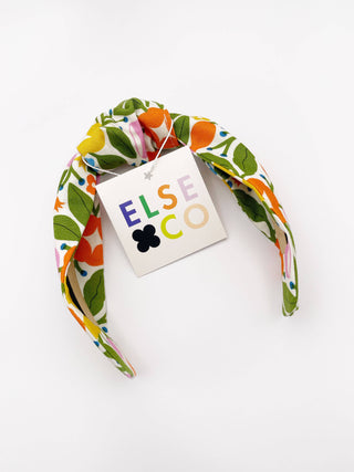 Bold Floral Knotted Headbands, Orange Floral Womens Headband