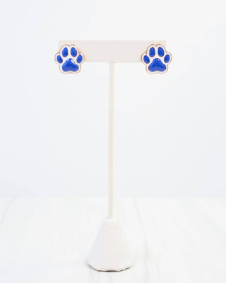 Go For It Paw Earring Blue White