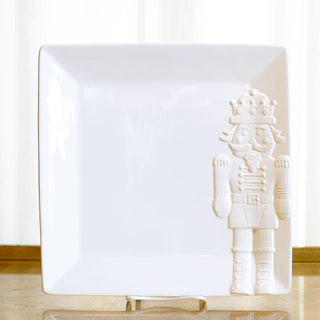 Nutcracker Embossed Platter White