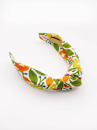 Bold Floral Knotted Headbands, Orange Floral Womens Headband
