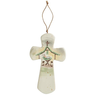 Manger Ceramic Nativity Cross