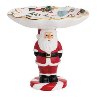 Santa Nutcracker Pedestal Candy Dish