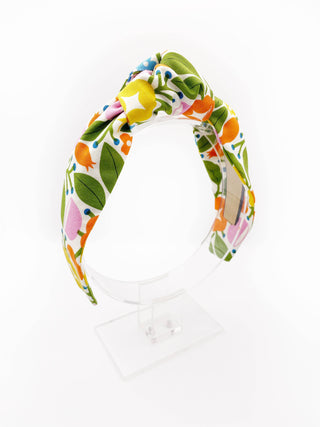 Bold Floral Knotted Headbands, Orange Floral Womens Headband