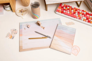 Sunset Stripes Weekdays Large Notepad