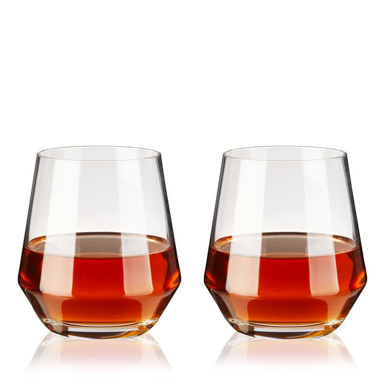 Old Fashioned Whiskey Glass Set of 2 Glasses 2 Ice Ball Molds, 2