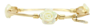 Bourbon & Boweties White Mini Rose Bangle