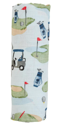 Blue Golf Swaddle Blanket