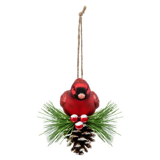 Cardinal on Pinecone Ornament