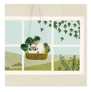 Cats In Plants Card