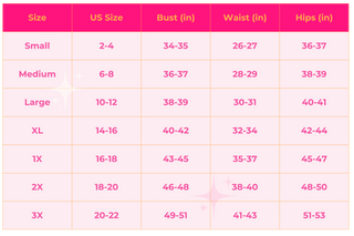 Darling State of Mind General Sizing Guidelines