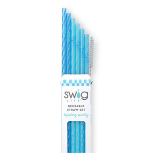 Glacier Stripe Reusable Straw Set