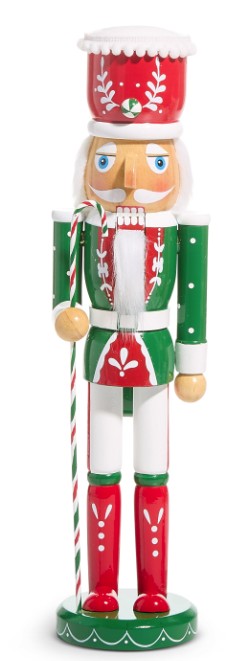 15" Peppermint Nutcracker Decor