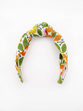 Bold Floral Knotted Headbands, Orange Floral Womens Headband