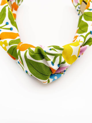 Bold Floral Knotted Headbands, Orange Floral Womens Headband