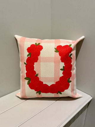 Rose Horseshoe Square Pillow