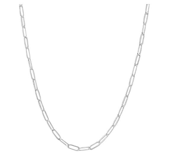 20" Silver Paper Clip Necklace