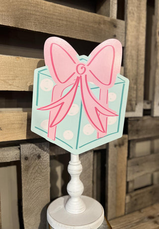 Aqua & Pink Present Topper