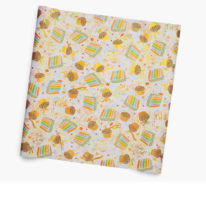 Personalise Flat Wrapping Paper for Birthday with Color Happy Birthday Text  on Yellow