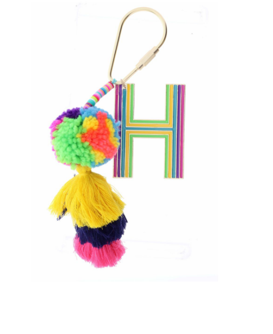 Multicolor Pompom Keychain from Peru - Colorful Tails