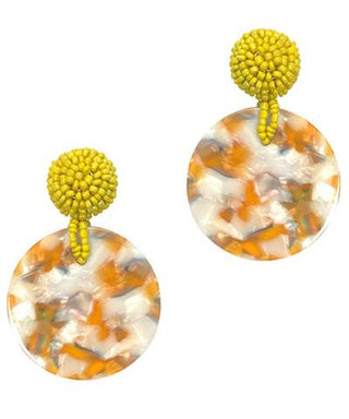 Yellow Marble Earring
