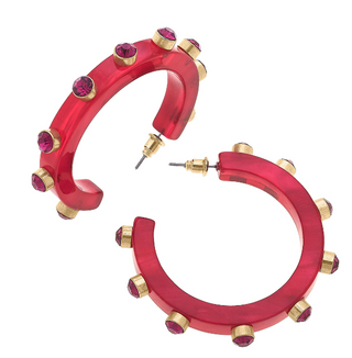Fuchsia Skyler Rhinestone Hoop