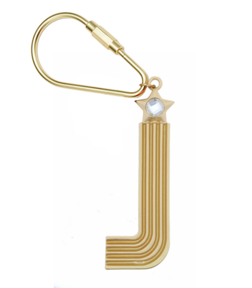 Jane Marie Gold Initial Keychain (More Colors) O/S / J