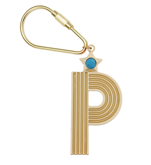 Jane Marie Gold Initial Keychain (More Colors) O/S / P