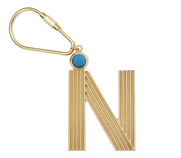 Gold Initial Keychain More Colors o s N