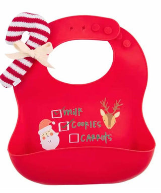 Red Xmas Silicone Bib Set