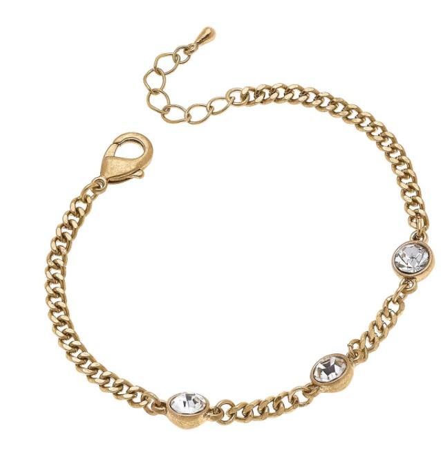 Rhinestone Curb Chain Bracelet