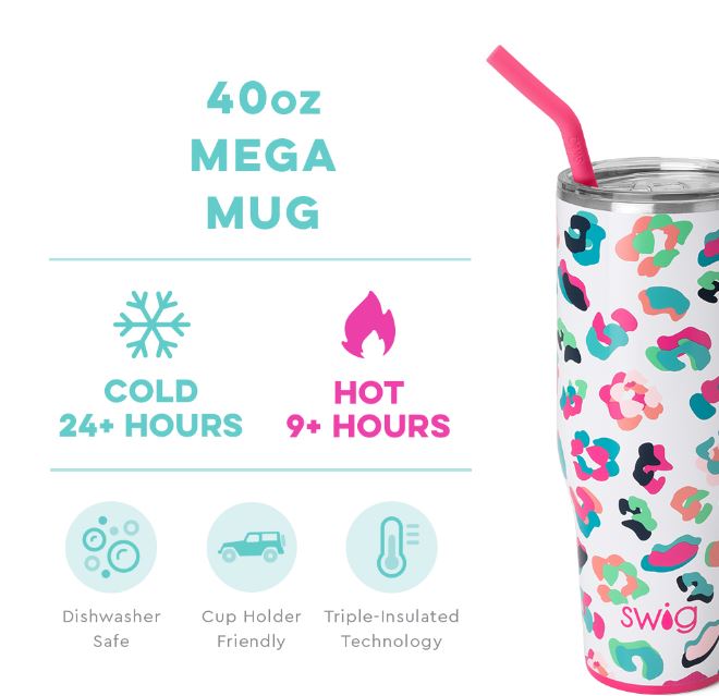 Swig Mega Mug 40 oz - Party Animal