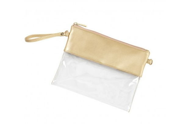 Gold top clear purse