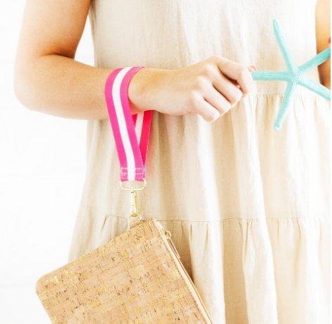 Hot Pink Stripe Crossbody Strap