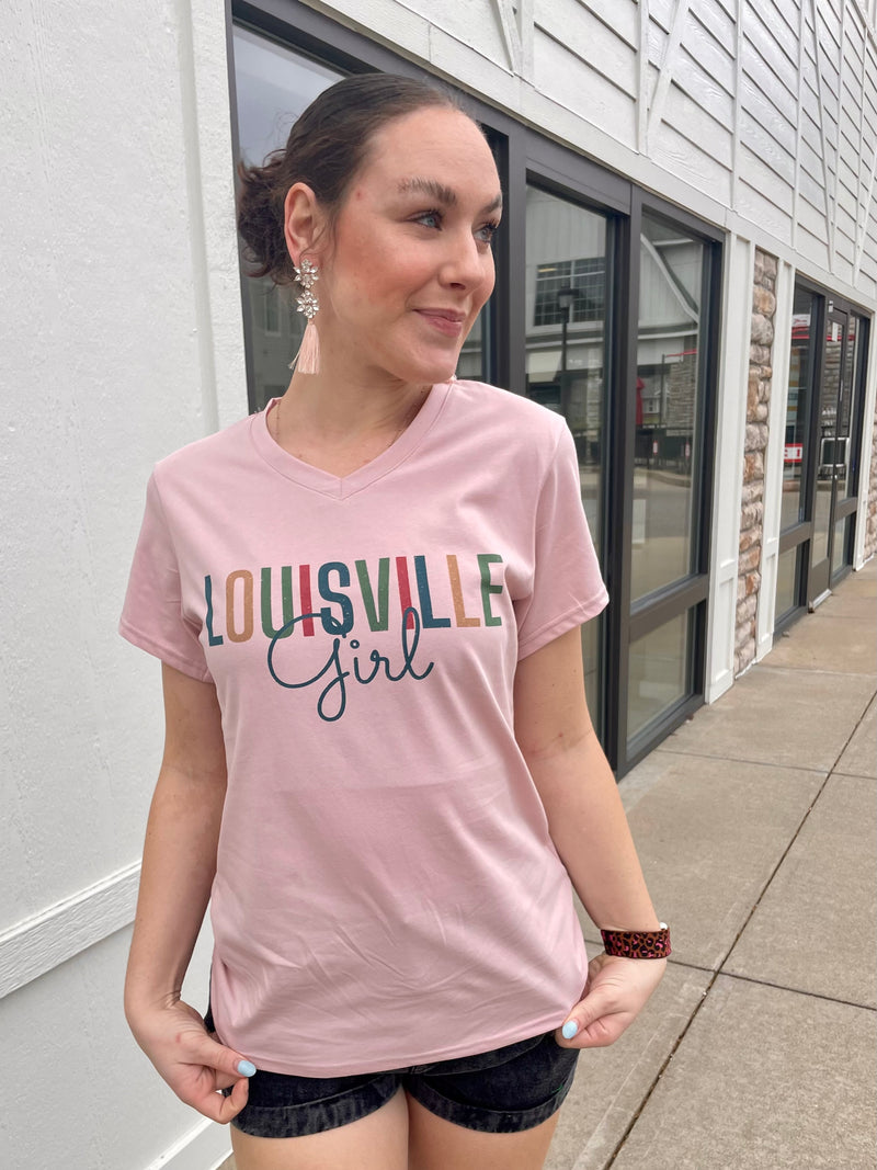 Southern Sisters Home Louisville Girl Womens Tee SM / Pink
