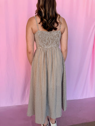 Plaid Corset Midi Dress
