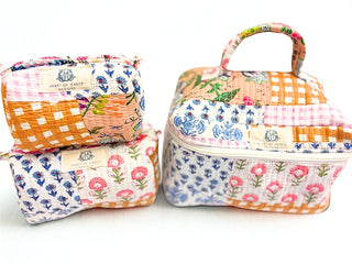 Patterned cosmetic bags