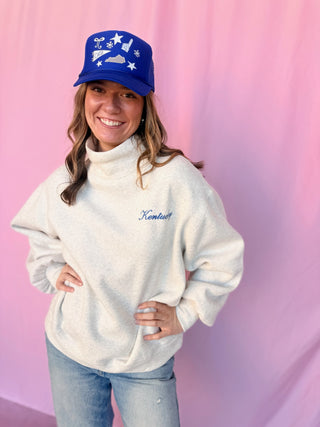Kentucky Embroidered Mock Neck