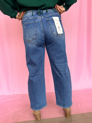 Annie High Rise Crop Barrel Jeans