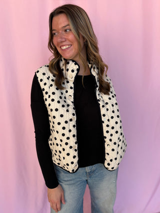 Polka Dot Quilted Vest