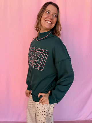 "BLESSED" Mock Neck Sweatshirt