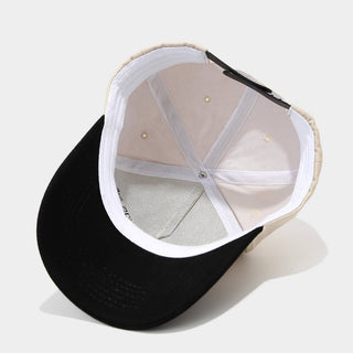 Black Retro Letter Embroidery Baseball Cap