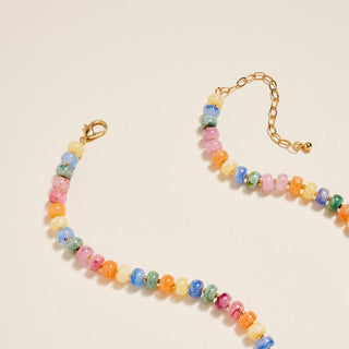 Marbled Beaded 17" Puffy Heart Pendant Necklace