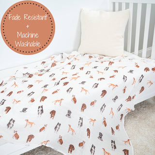 Baby Muslin Doggone Cute Swaddle Blanket