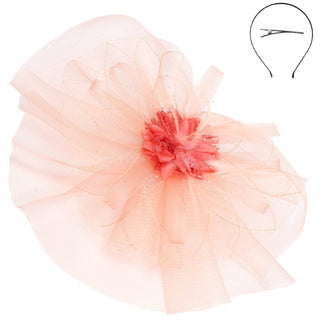 Floral Feathered Mesh Fascinator