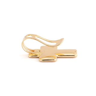 Gold earring on a white background