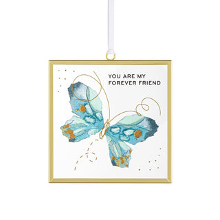 Decorative butterfly with 'You are my forever friend' text on a white background