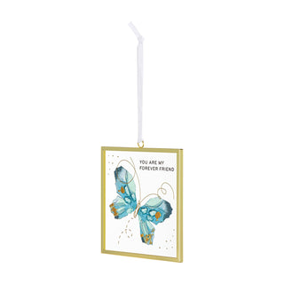 Decorative card with butterfly illustration and text on a white background