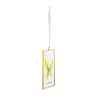 Decorative hanging frame with a butterfly design on a white background