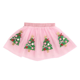 Pink tutu featuring Christmas trees